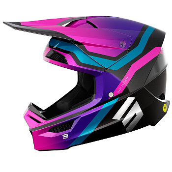 Шлем кроссовый SHOT RACE SKY Purple/Chrome