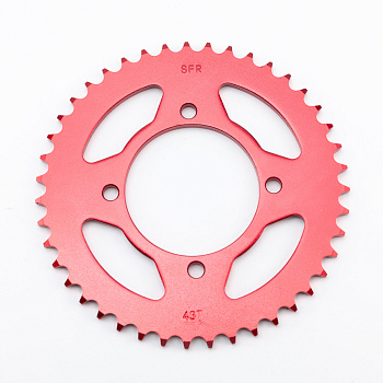 Звезда ведомая SFR 428H 43T Pitbike 125-190 4x92x76 Red